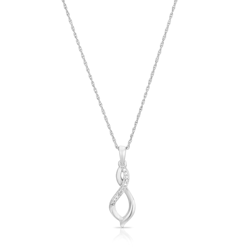 Sterling Silver Diamond Twist Pendant | H.Samuel