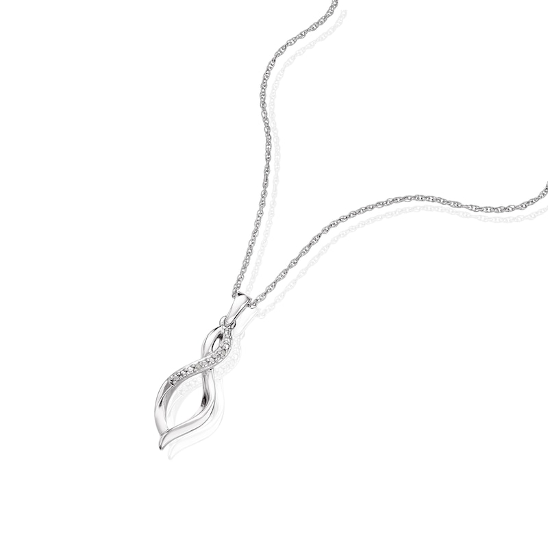 Main Image 2 of Sterling Silver Diamond Twist Pendant