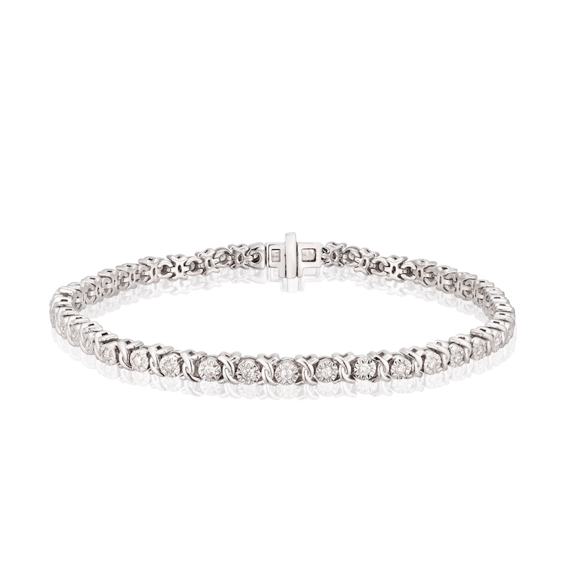 Kiss Sterling Silver 0.50ct Total Diamond Bracelet