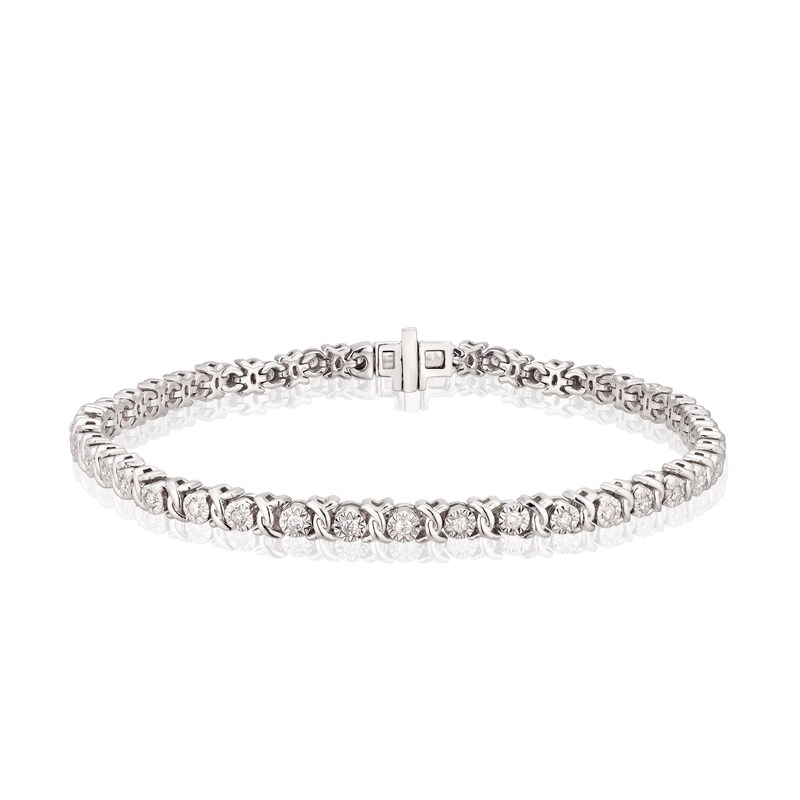 Main Image 1 of Kiss Sterling Silver 0.50ct Total Diamond Bracelet