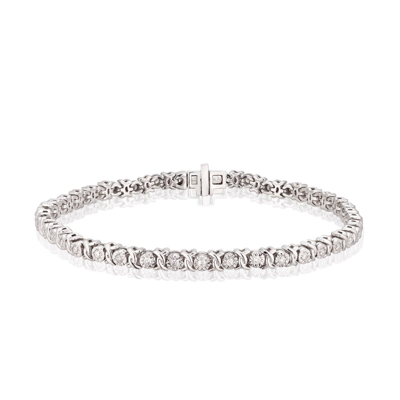 Kiss Sterling Silver 0.50ct Total Diamond Bracelet