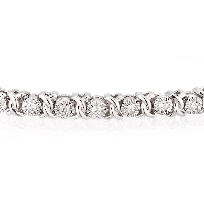 Kiss Sterling Silver 0.50ct Total Diamond Bracelet