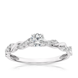 9ct White Gold 0.66ct Total Diamond Solitaire Ring