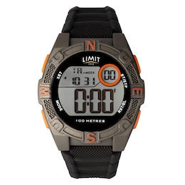 Limit Digital Men's Black Silicone Strap Watch