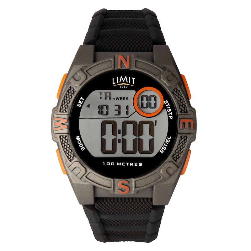 Limit Digital Men's Black Silicone Strap Watch