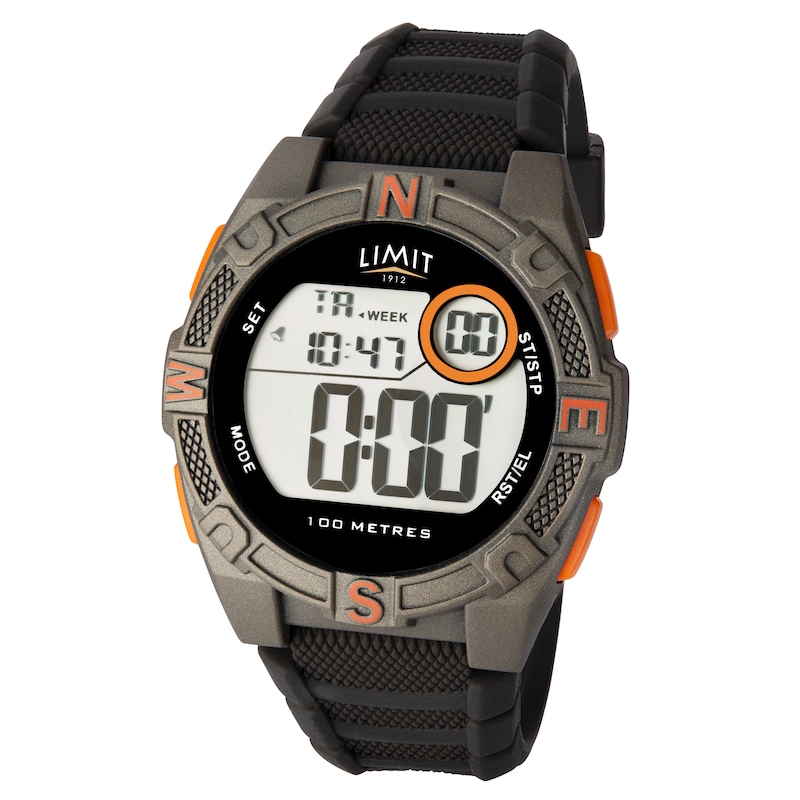 Limit Digital Men's Black Silicone Strap Watch