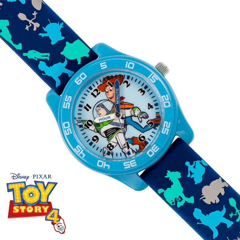 Main Image 2 of Disney Toy Story 4 Blue Patterned Strap Time Teacher Watch