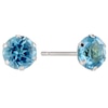 Thumbnail Image 1 of 9ct White Gold Blue Topaz 5mm Stud Earrings