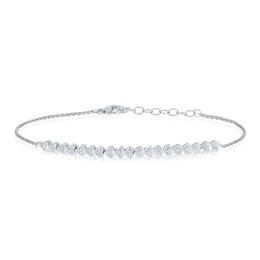 Sterling Silver Diamond Heart Bracelet
