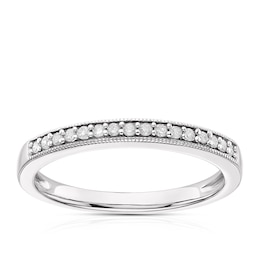 9ct White Gold 0.10ct Diamond Band