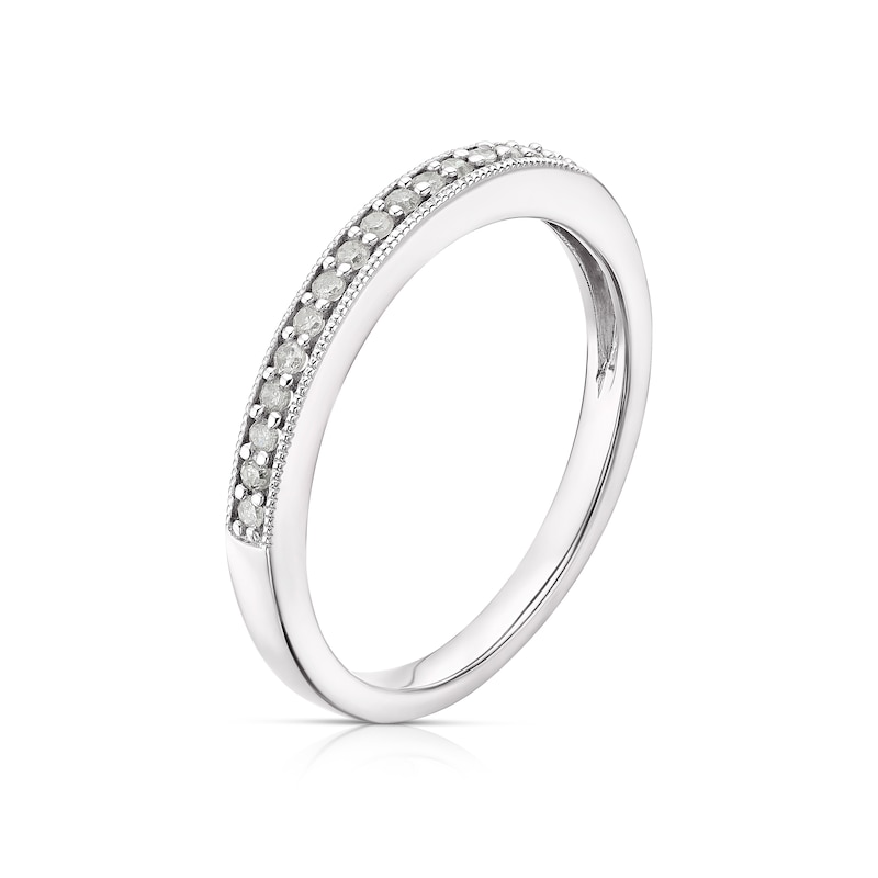 Main Image 2 of 9ct White Gold 0.10ct Diamond Band