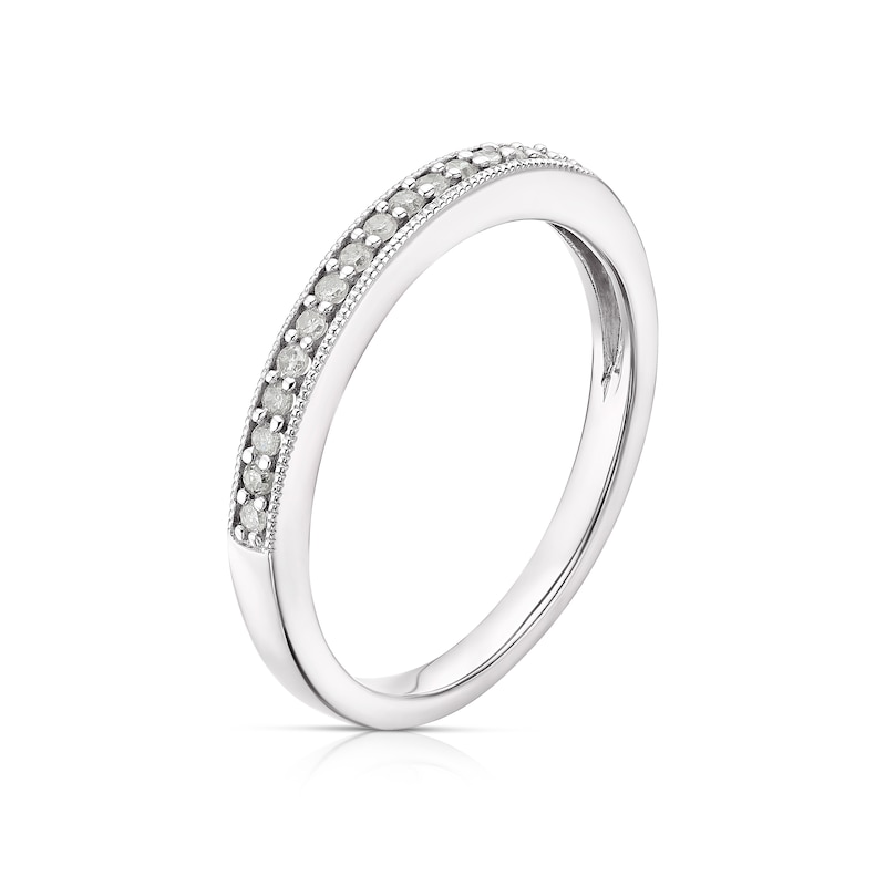 9ct White Gold 0.10ct Diamond Band