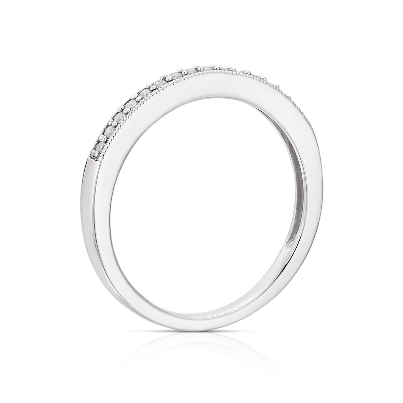 9ct White Gold 0.10ct Diamond Band