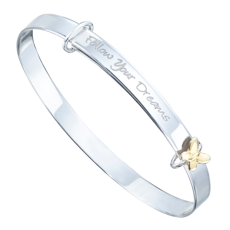 Main Image 1 of Children's Sterling Silver & 9ct Gold Expandable Bangle