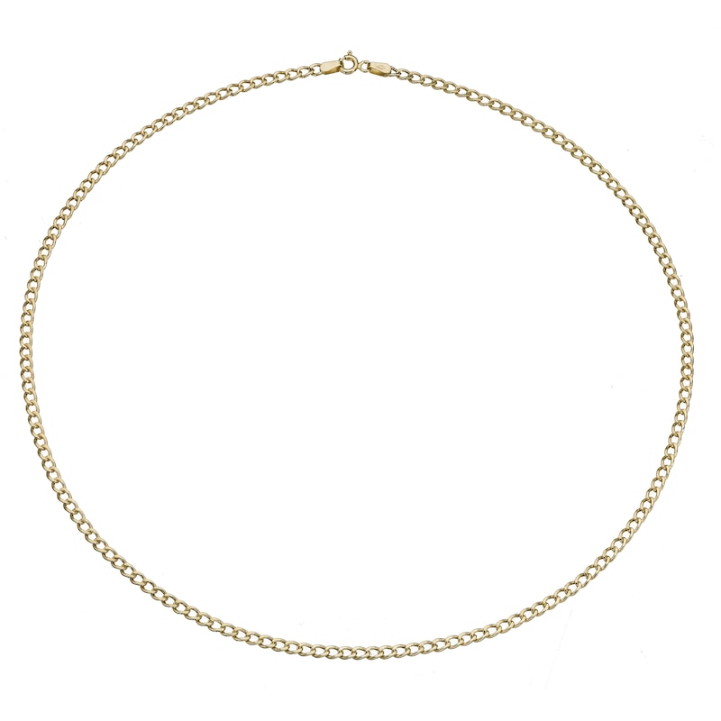 Main Image 2 of 9ct Yellow Gold 24" Dainty Curb Chain