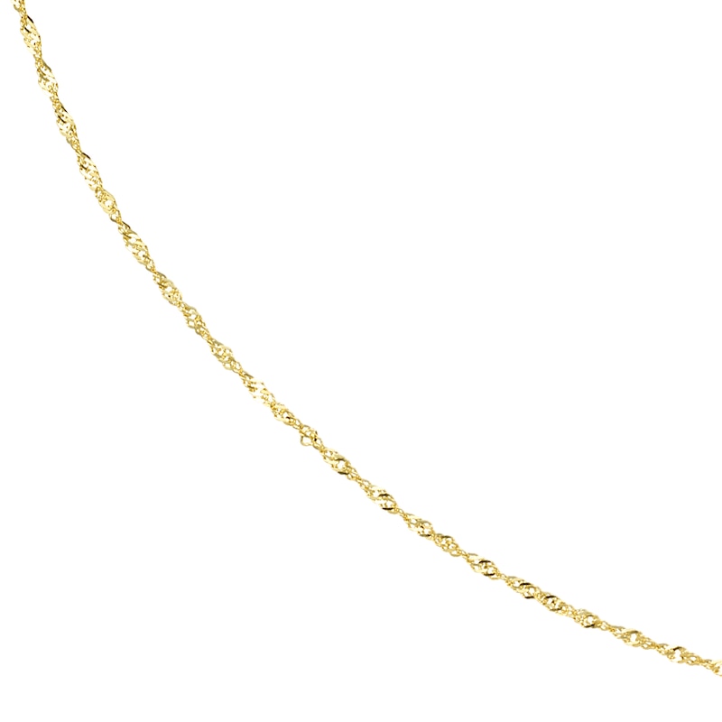 Main Image 1 of 9ct Yellow Gold Solid 18" Dainty Singapore Chain