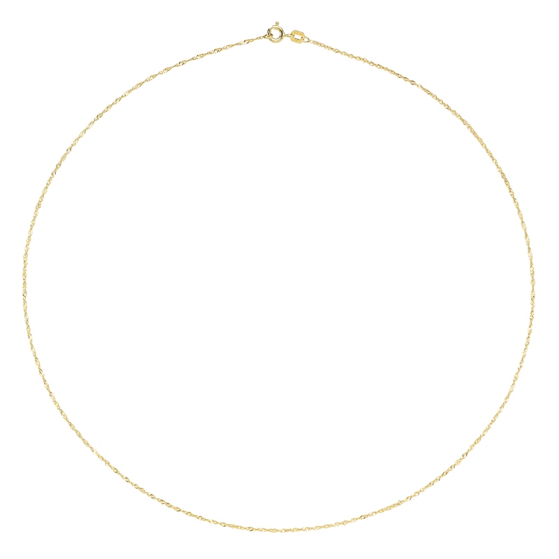 9ct Yellow Solid Gold 18 Inch Dainty Singapore Chain