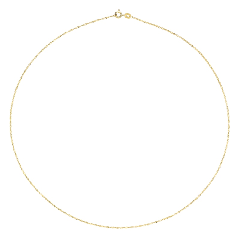 Main Image 2 of 9ct Yellow Gold Solid 18" Dainty Singapore Chain