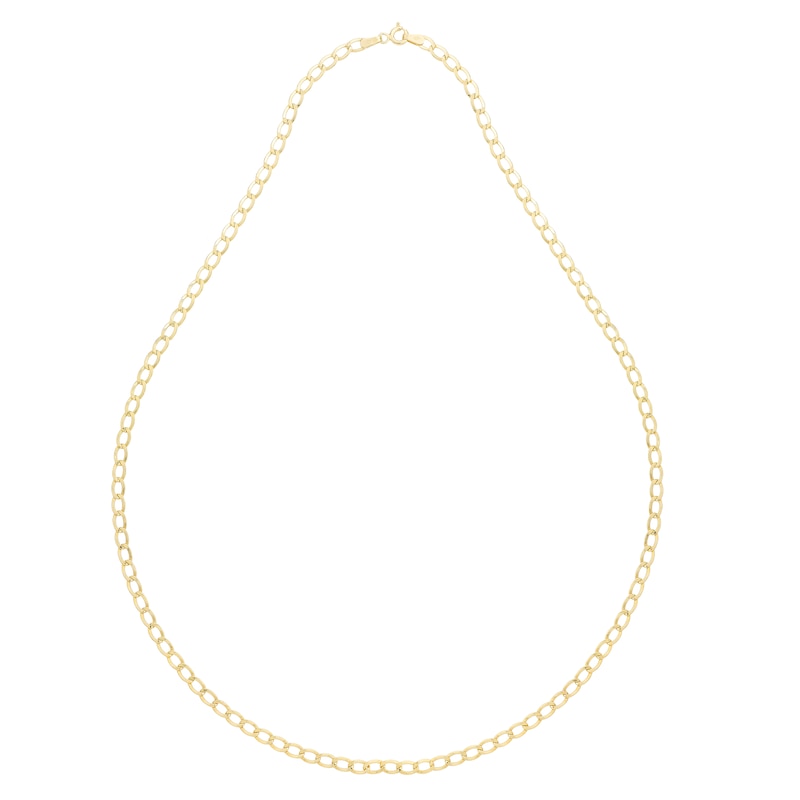 Main Image 2 of 9ct Yellow Gold 18" Curb Chain