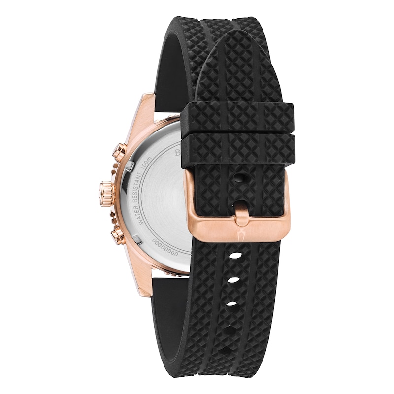 Main Image 4 of Bulova Classic Chronograph Men's Black Rubber Strap Watch
