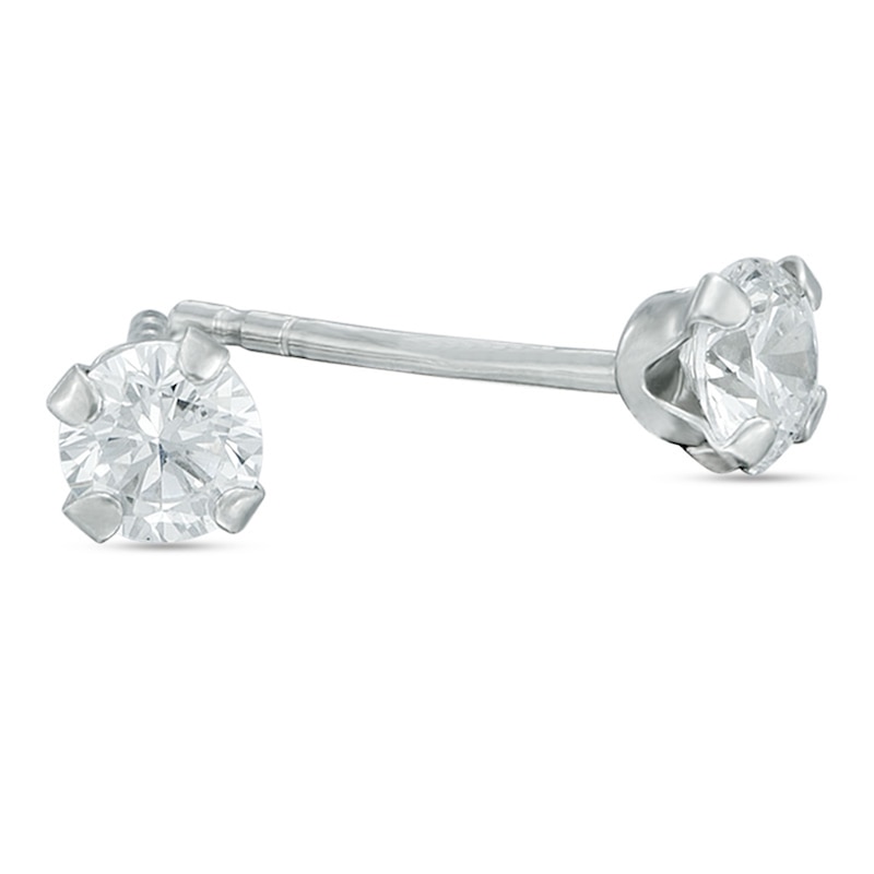Main Image 1 of 9ct White Gold & Cubic Zirconia Stud Earrings