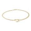 Thumbnail Image 1 of 9ct Yellow Gold Rolo Chain Heart Anklet