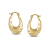 Thumbnail Image 1 of 9ct Yellow Gold Flower Hoop Earrings