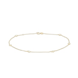 9ct Yellow Gold & Opal Adjustable Bezel-Set Anklet