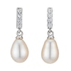 Thumbnail Image 1 of Sterling Silver CZ Cultured Freshwater Pearl Earrings
