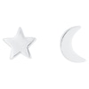 Thumbnail Image 1 of Sterling Silver Star & Moon Mismatched Stud Earrings