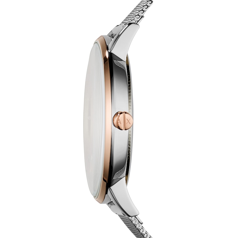 Main Image 2 of Armani Exchange Ladies' Rose Gold Tone Bezel Stainless Steel Mesh Strap Watch