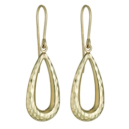 9ct Yellow Gold Diamond Cut Drop Earrings