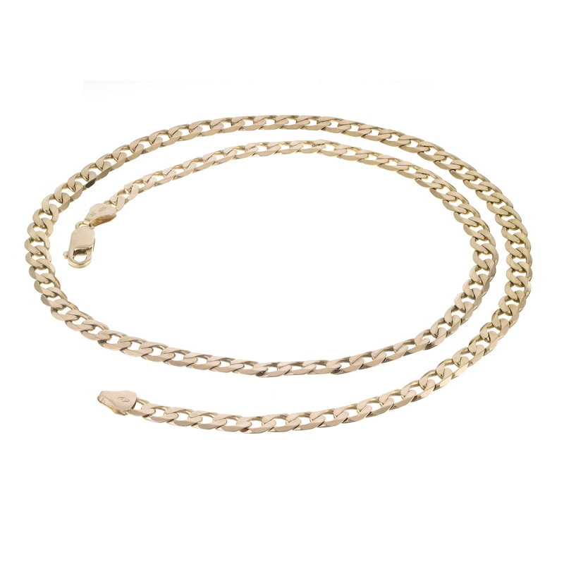 Main Image 2 of 9ct Yellow Gold Solid 22" Curb Chain