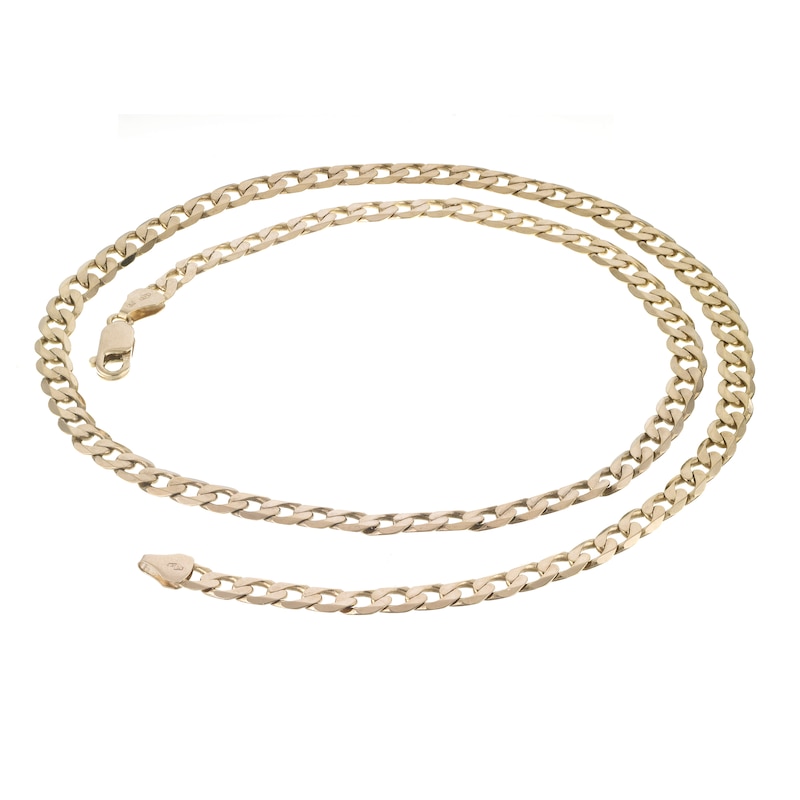 9ct Yellow Solid Gold 22 Inch Curb Chain