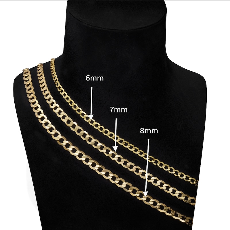 Main Image 3 of 9ct Yellow Gold 22" Curb Chain