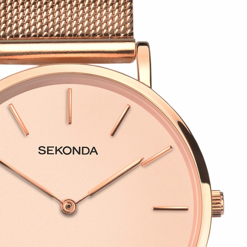 Main Image 4 of Sekonda Freya Women's Rose Gold Tone Mesh Bracelet Watch