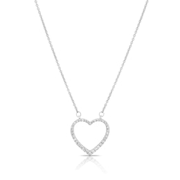 Sterling Silver 0.15ct Diamond Total Heart Pendant