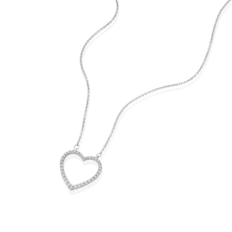 Main Image 2 of Sterling Silver 0.15ct Diamond Total Heart Pendant