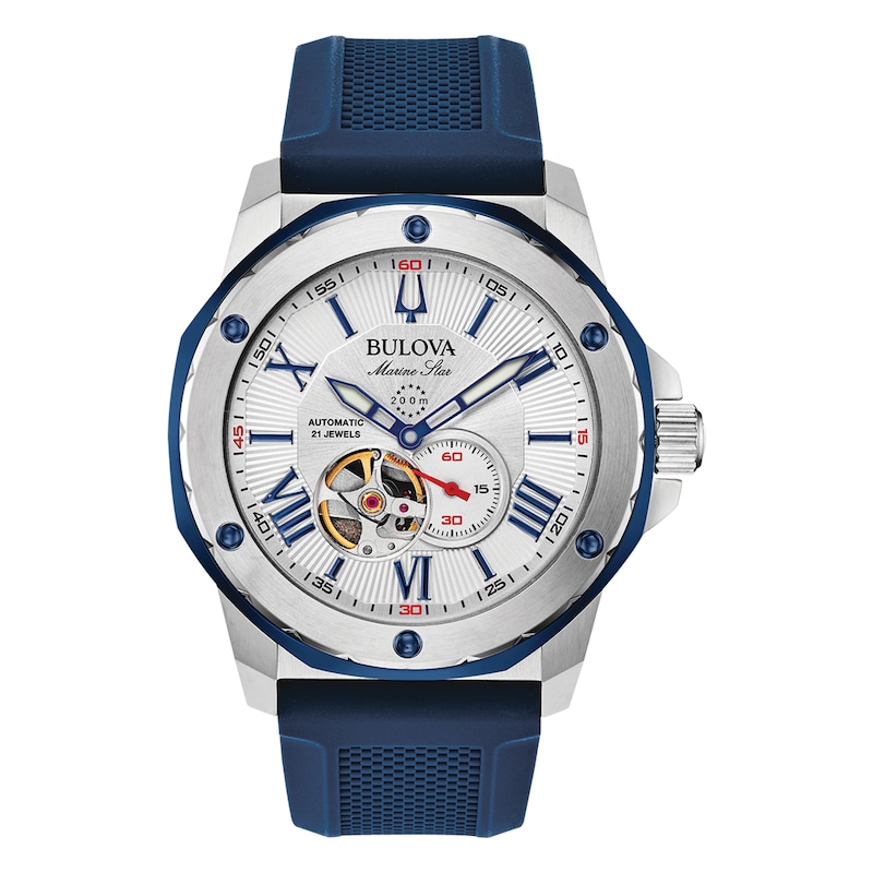 Main Image 1 of Bulova Marine Star Automatic Men's Blue Strap Watch