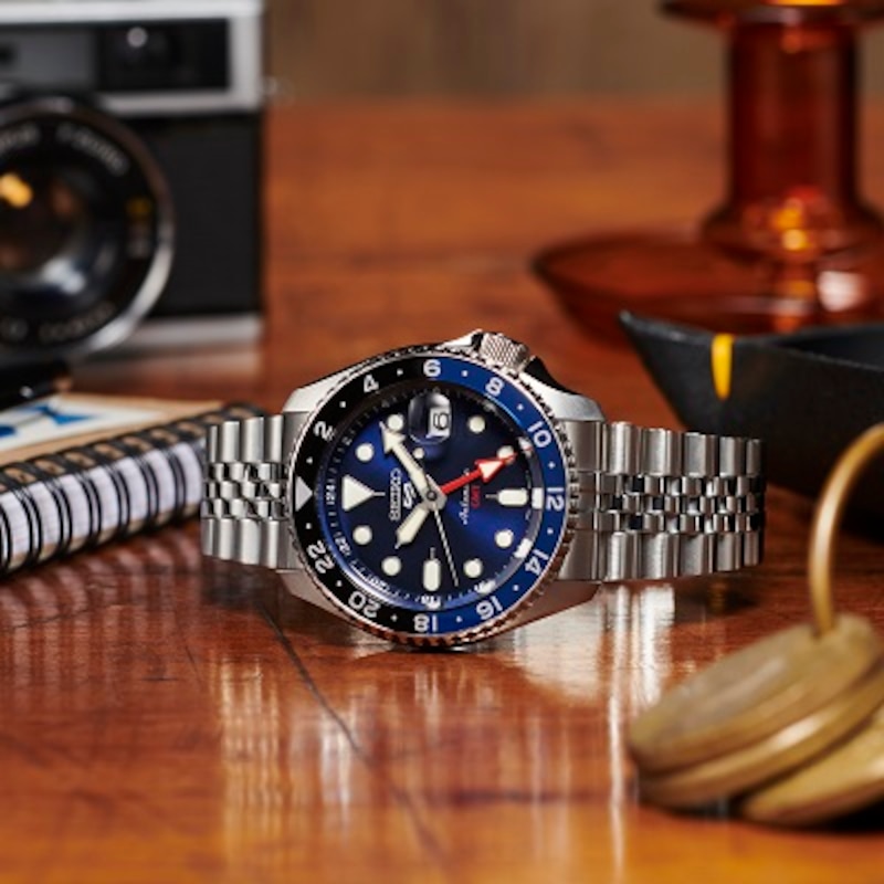 Seiko 5 Sports Blueberry GMT SKX Stainless Steel Watch