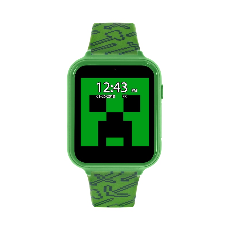 Minecraft Children's Green Silicone Strap Smart Watch