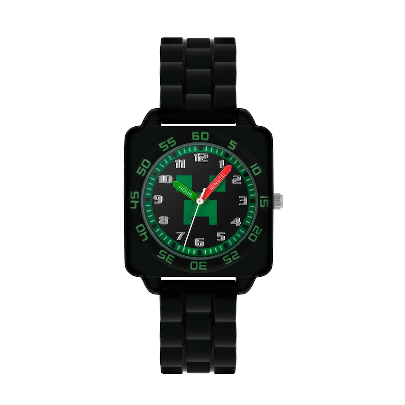 Main Image 1 of Minecraft Children's Black Silicone Strap Watch