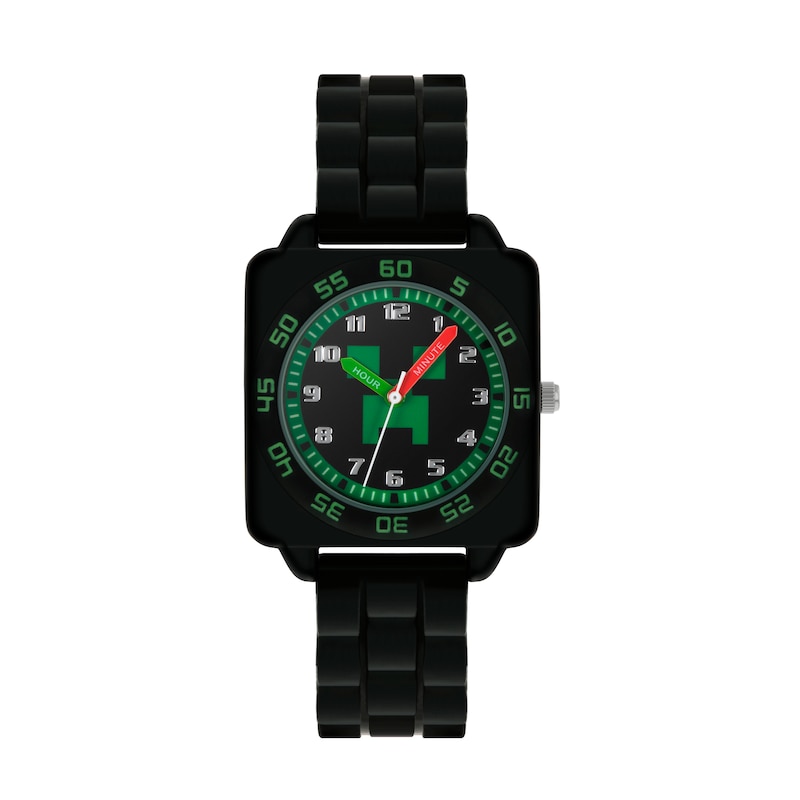 Minecraft Children's Black Silicone Strap Watch