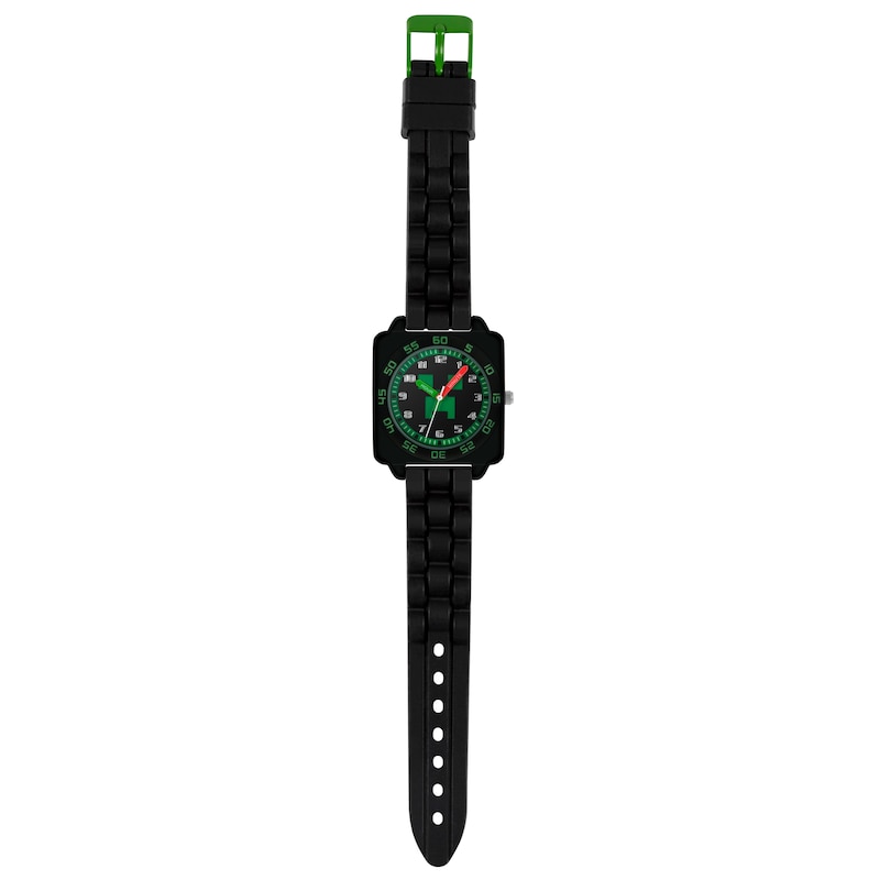 Minecraft Children's Black Silicone Strap Watch