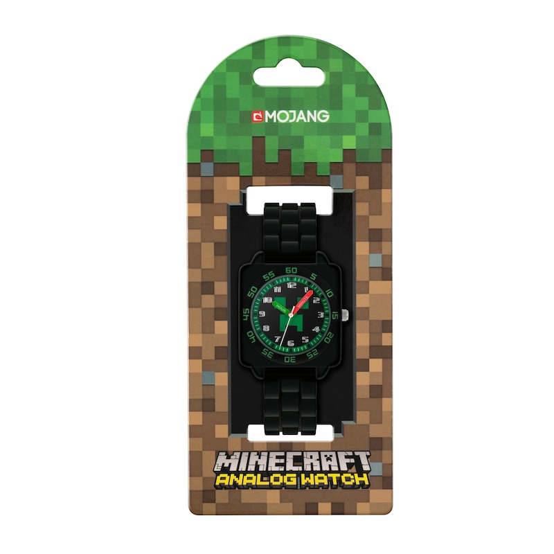 Minecraft Children's Black Silicone Strap Watch