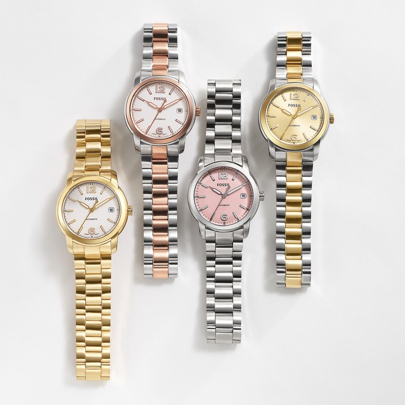 Fossil Heritage Automatic Ladies' Gold Tone Bracelet Watch