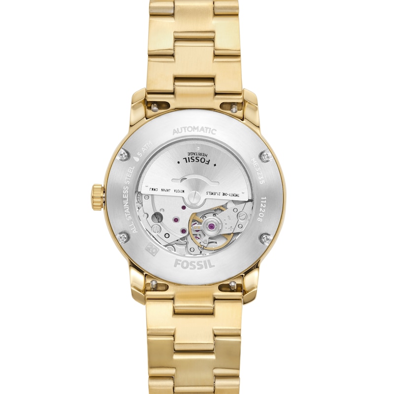 Fossil Heritage Automatic Ladies' Gold Tone Bracelet Watch
