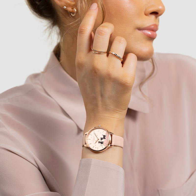 Main Image 3 of Radley Cobweb Ladies' Pink Leather Strap Watch