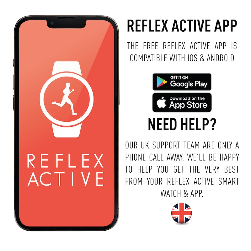 Reflex Active Series 14 Black Silicone Strap Smart Watch