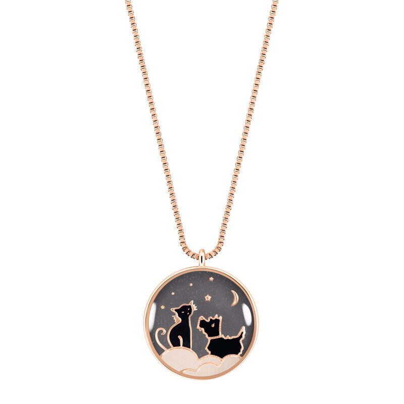 Radley Ladies' 18ct Rose Gold Plated Cat & Dog Necklace